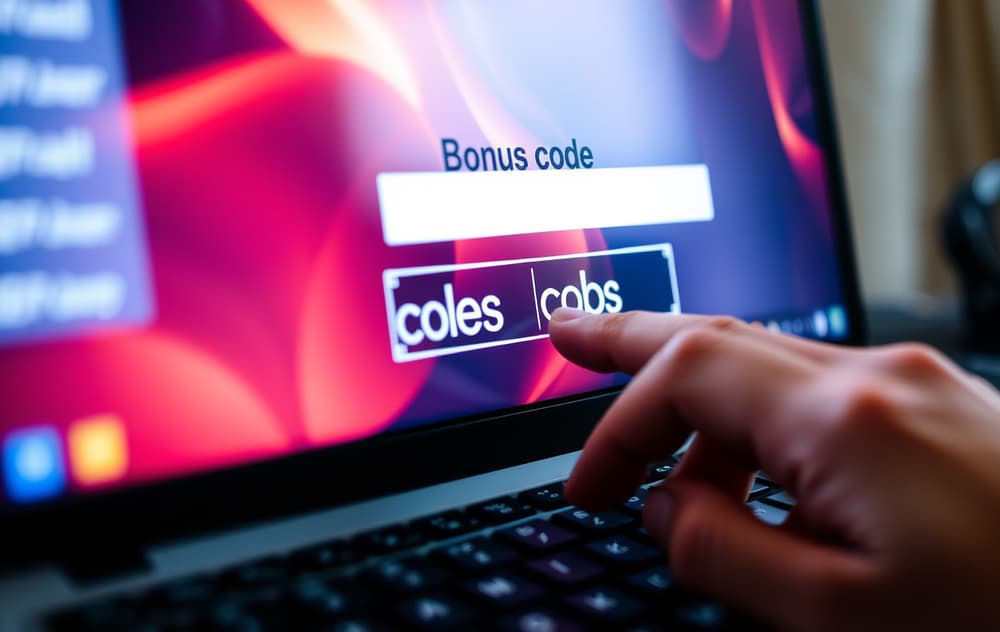En person skriver inn en bonuskode på et nettcasino